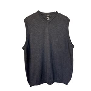 Valda by Toscano Men's Merino Wool V-Neck Knit Sweater Vest Pullover Gray‎ SZ XL